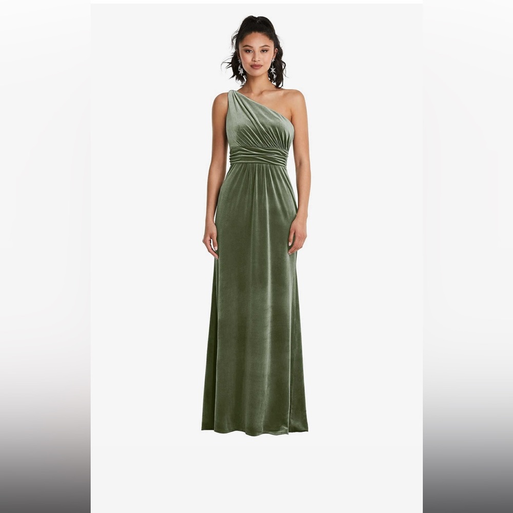 Dessy Lux Velvet Bridesmaid Dress